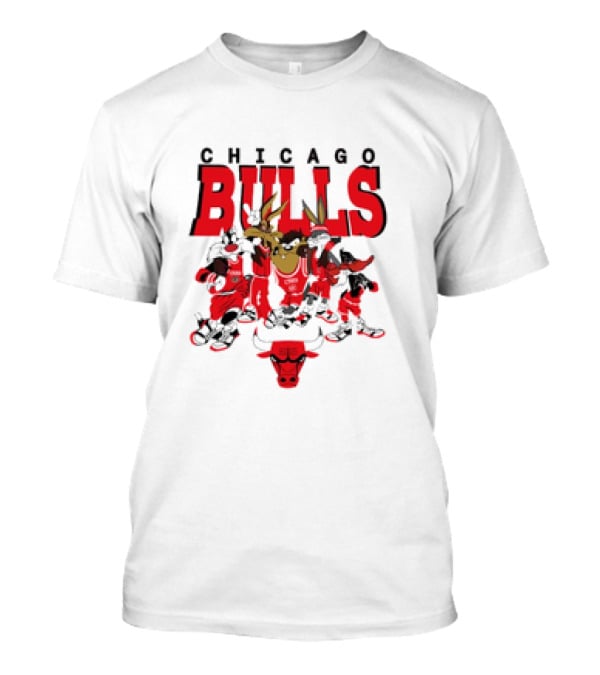 Chicago Bulls Looney Tunes NBA Basketball Cartoon Characters T-Shirt