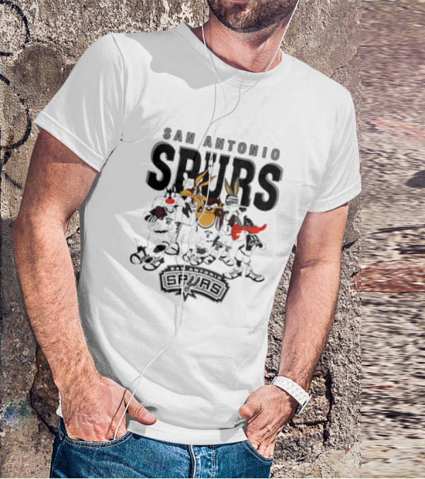 San Antonio Spurs Looney Tunes NBA Basketball Characters T-Shirt