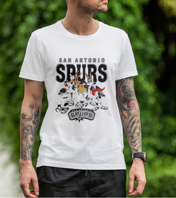 San Antonio Spurs Looney Tunes NBA Basketball Characters T-Shirt