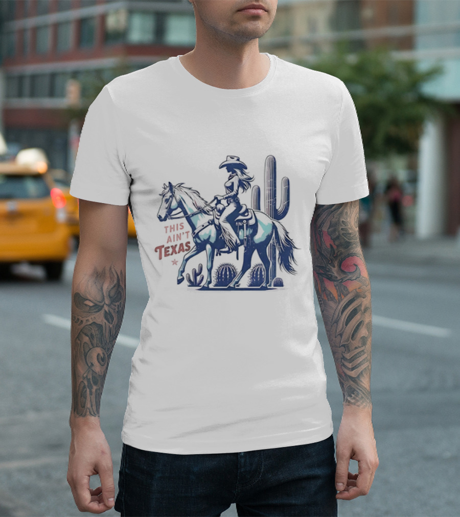 This Ain’t Texas Cowgirl Horse Cactus Retro Western T-Shirt