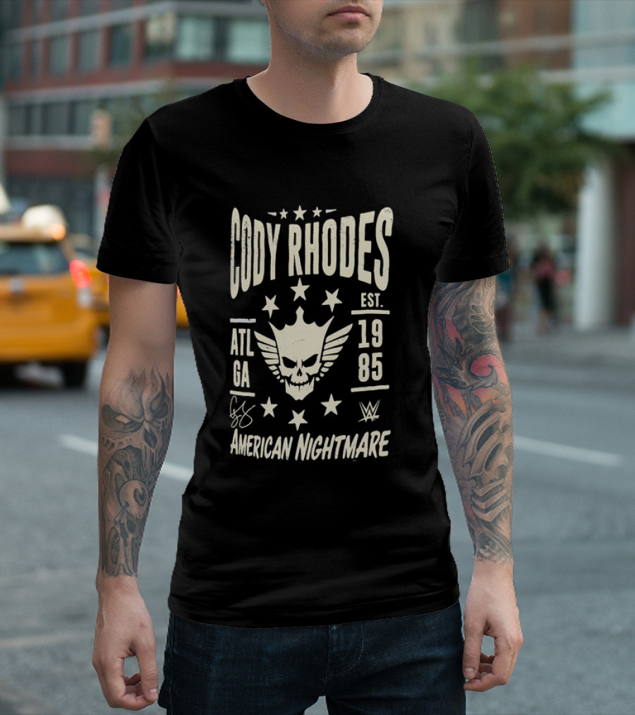 Cody Rhodes American Nightmare Est 1985 ATL GA WWE Signature T-Shirt
