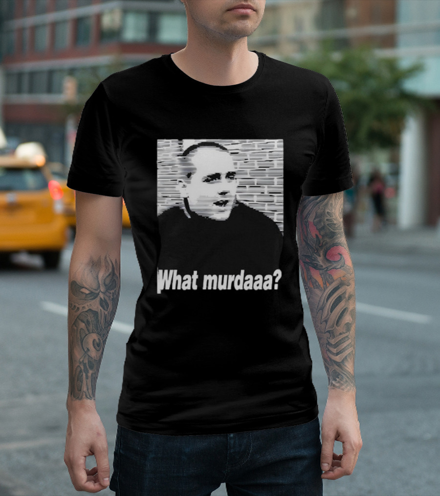 What Murdaaa John Gotti Photo with Distorted Brick Background T-Shirt