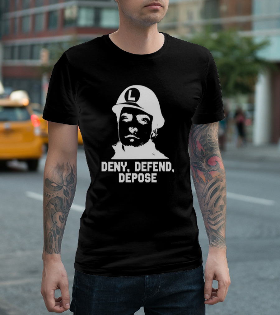 Luigi Mangione L Icon Deny Defend Depose Super Mario Hat T-Shirt