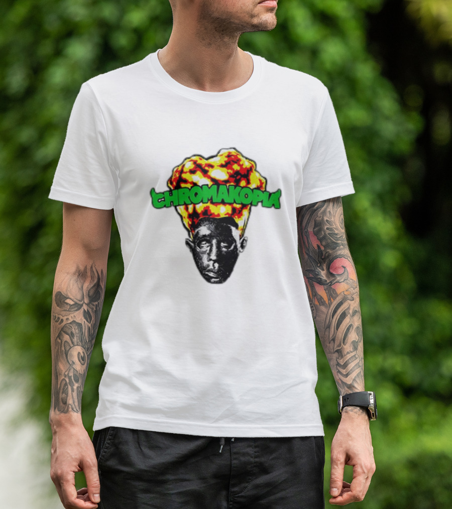 Chromakopia Flaming Head Abstract T-Shirt