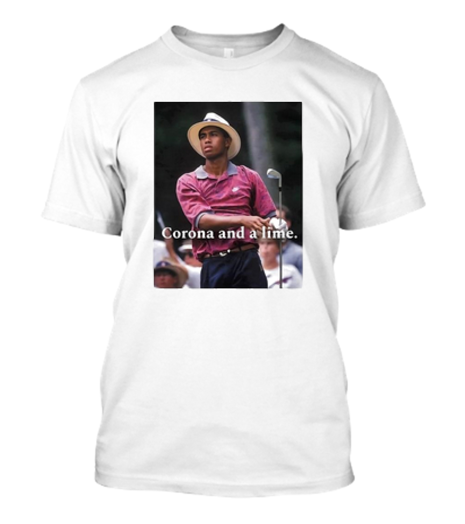 Corona And A Lime Golf Player With Straw Hat T-Shirt