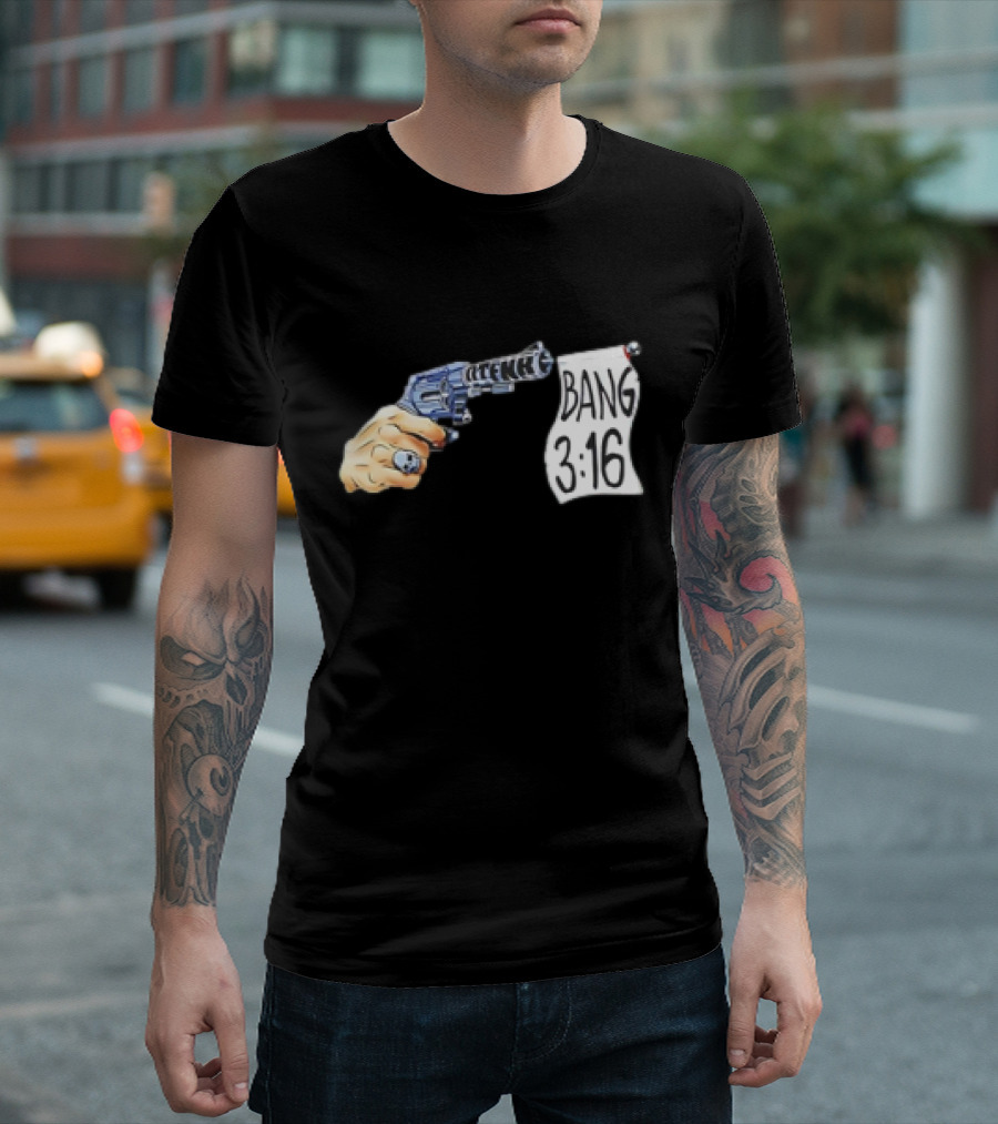 Bang 3 16 Off The Rope Gun Cartoon T-Shirt