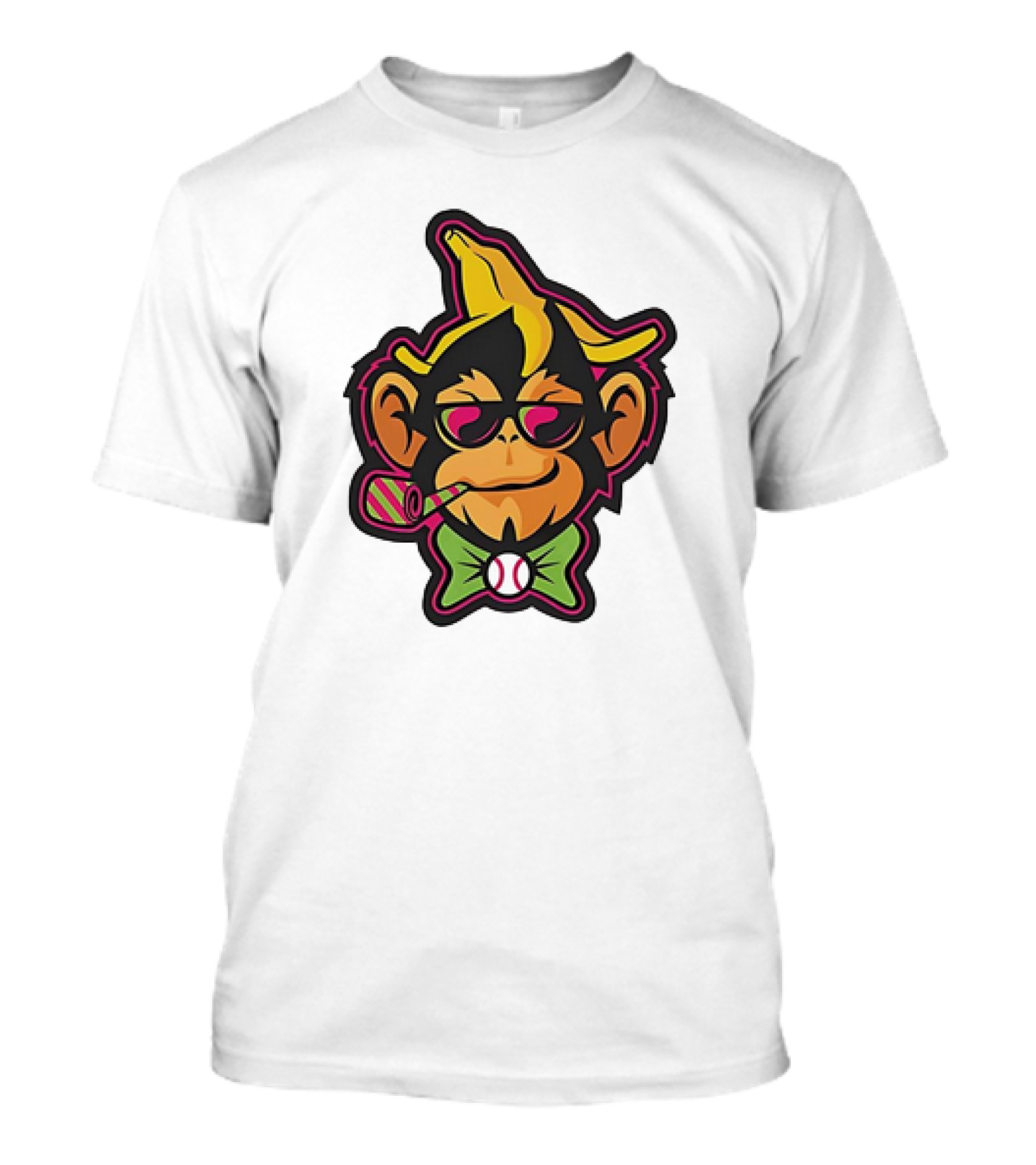 Banana Ball Party Animals Cool Monkey Baseball Vibe T-Shirt