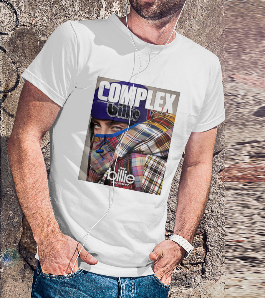 Complex Magazine Cover Billie Eilish Hey Billie You There Plaid Patchwork T-Shirt