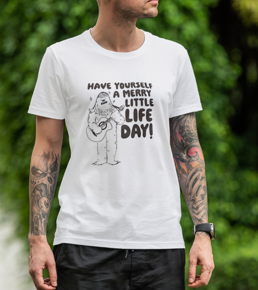 Have Yourself A Merry Little Life Day Chewbacca Playing Guitar T-Shirt
