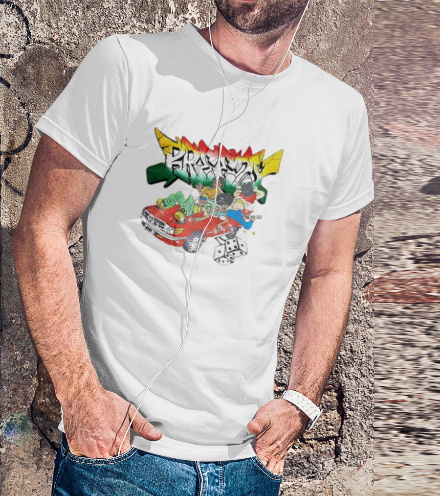 Breezy South Africa Cartoon Car Dice T-Shirt