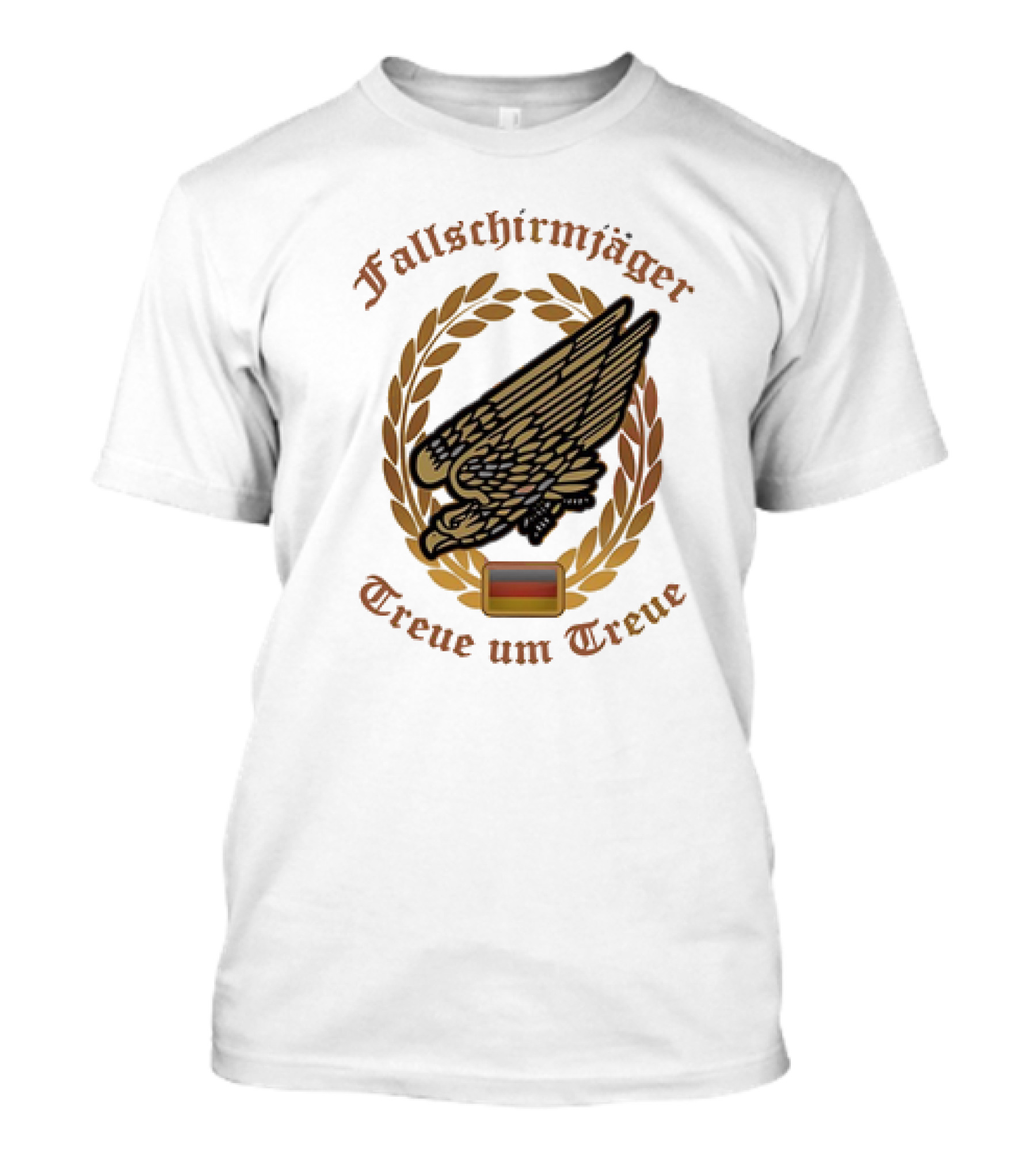 Fallschirmjäger Treue Um Treue Laurel Wreath Badge With Germany Flag T-Shirt