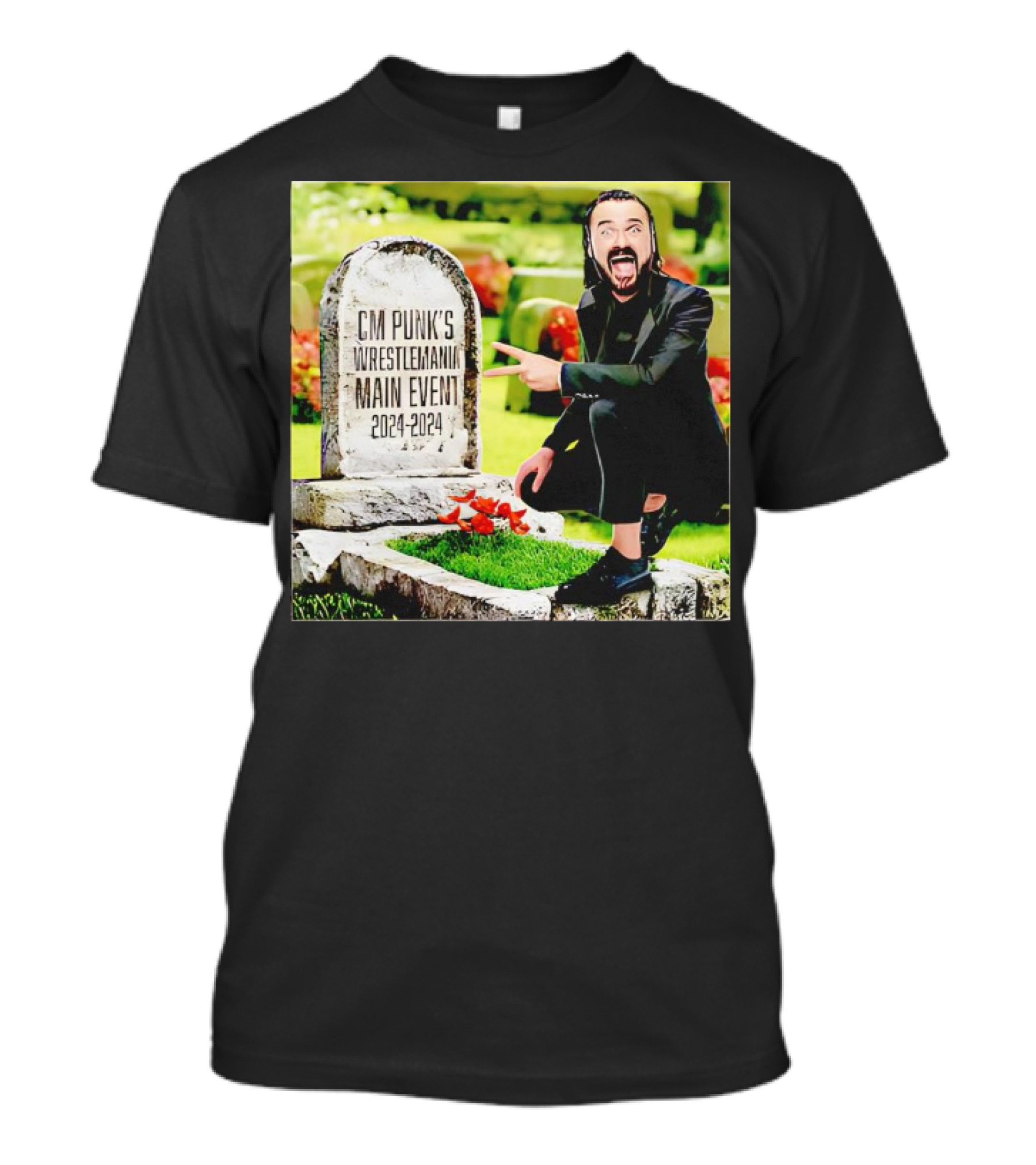CM Punk's WrestleMania Main Event 2024-2024 Drew McIntyre Graveyard T-Shirt