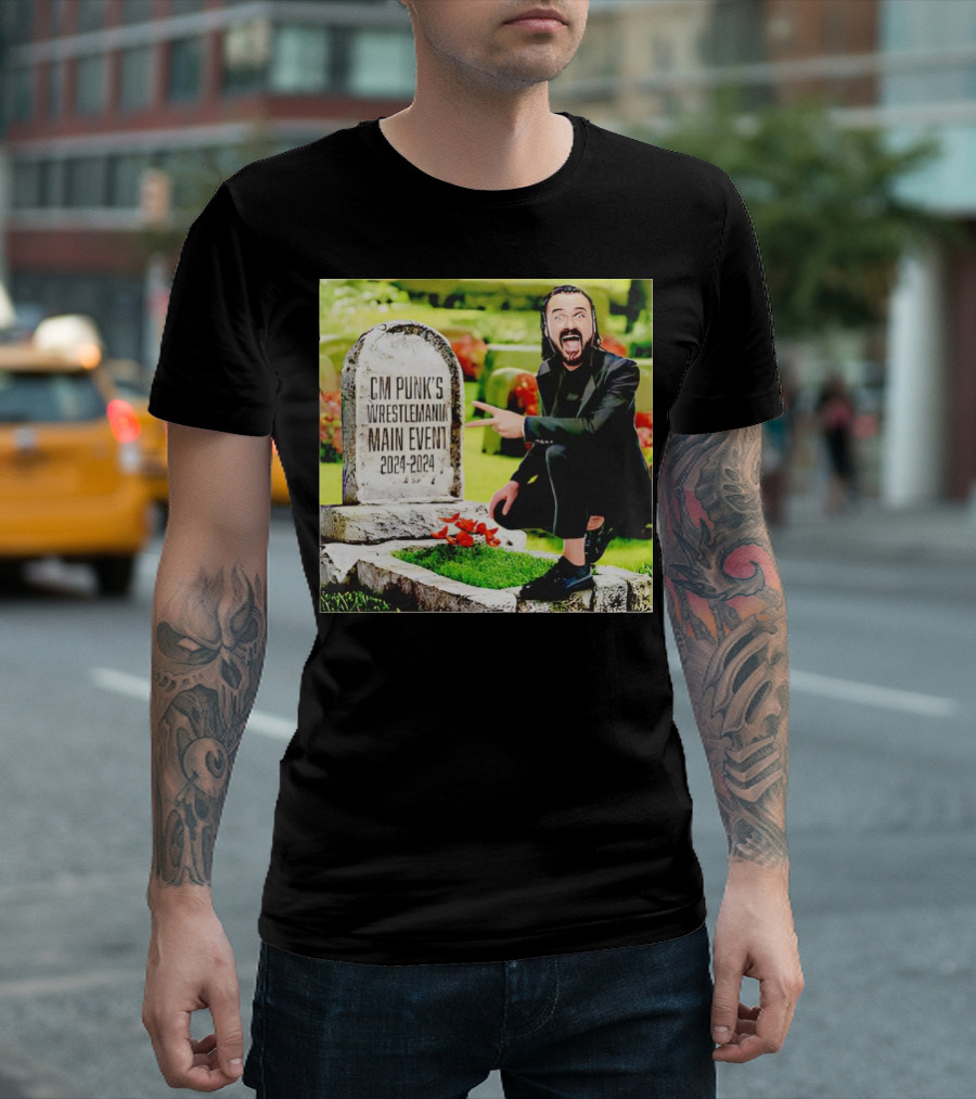 CM Punk's WrestleMania Main Event 2024-2024 Drew McIntyre Graveyard T-Shirt