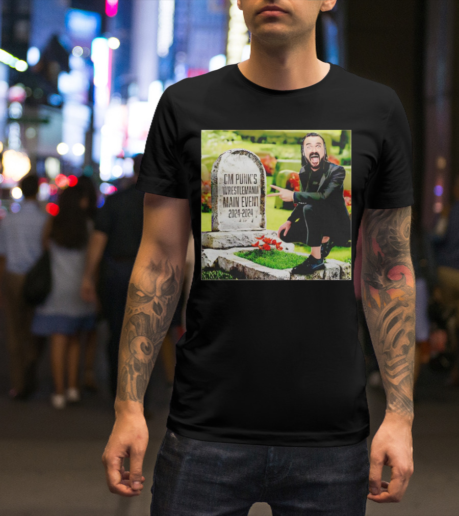 CM Punk's WrestleMania Main Event 2024-2024 Drew McIntyre Graveyard T-Shirt