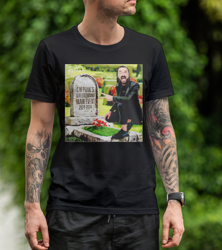 CM Punk's WrestleMania Main Event 2024-2024 Drew McIntyre Graveyard T-Shirt