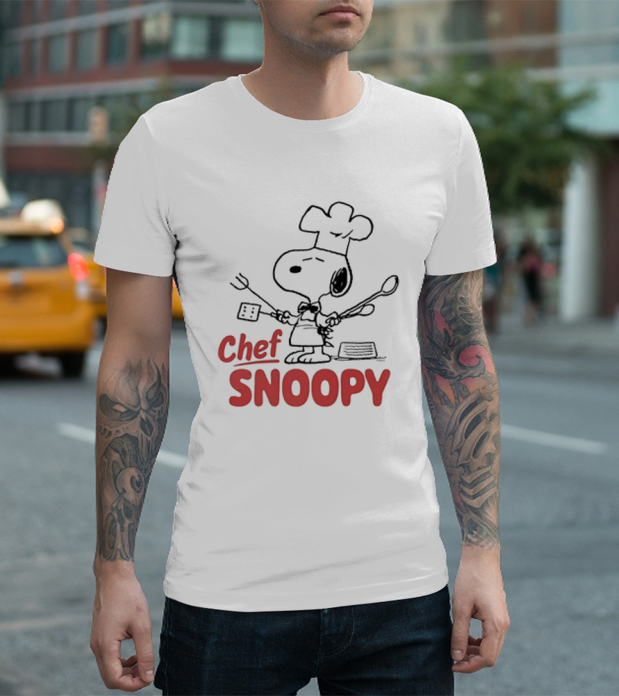 Peanuts Chef Snoopy Cooking Cartoon Character T-Shirt