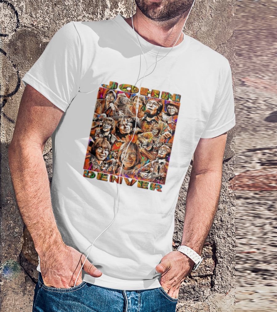 John Denver Colorful Vintage Collage T-Shirt