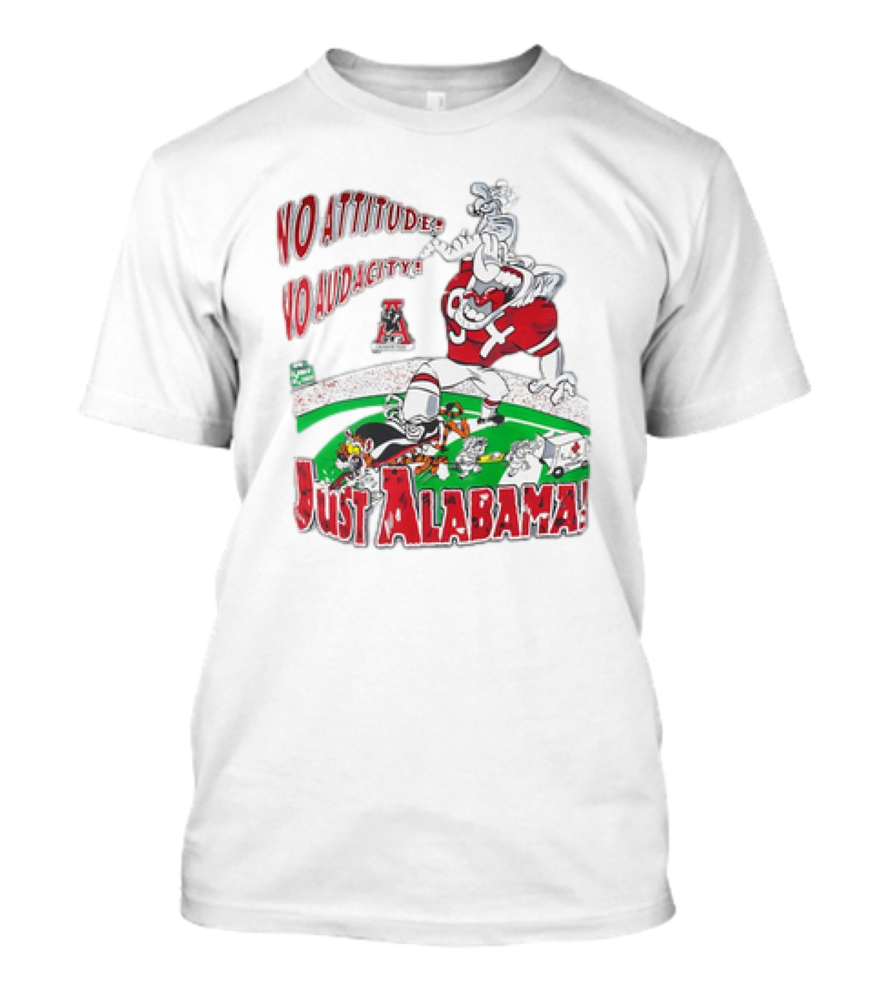 Alabama Crimson Tide No Attitude Just Alabama Iron Bowl Champs NCAA Vintage Mascot T-Shirt