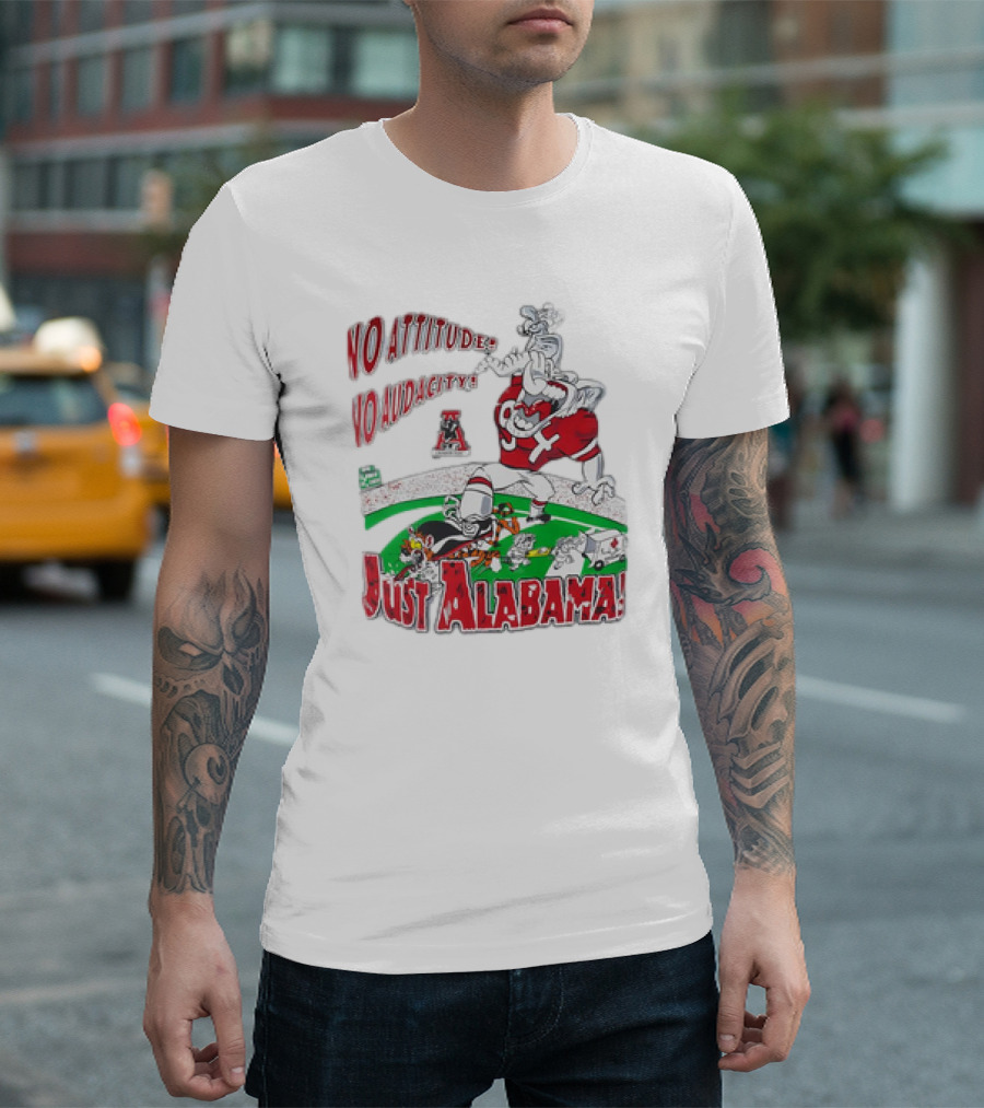 Alabama Crimson Tide No Attitude Just Alabama Iron Bowl Champs NCAA Vintage Mascot T-Shirt
