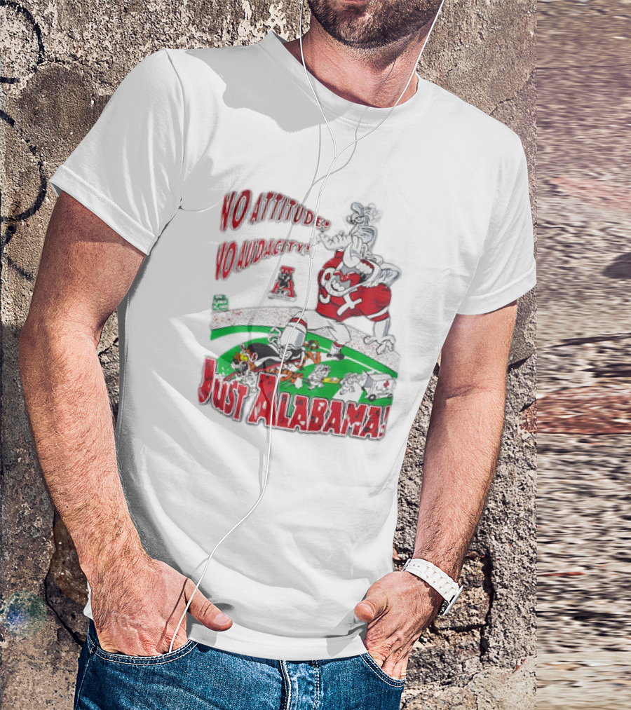Alabama Crimson Tide No Attitude Just Alabama Iron Bowl Champs NCAA Vintage Mascot T-Shirt