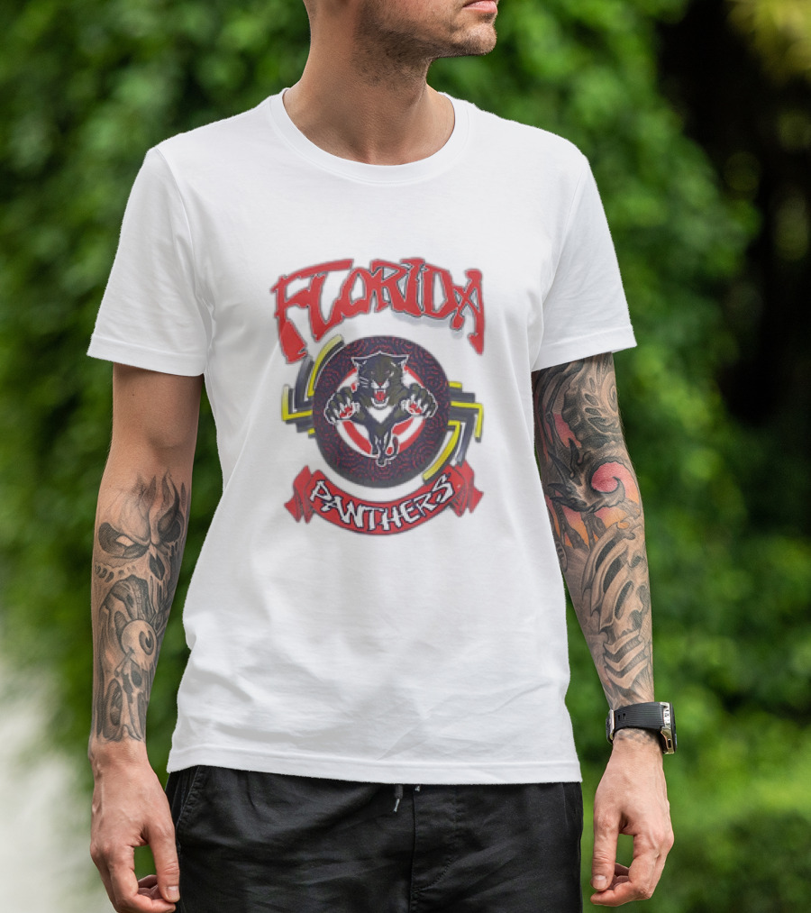 Florida Panthers Bold Design Logo With Fierce Panther T-Shirt