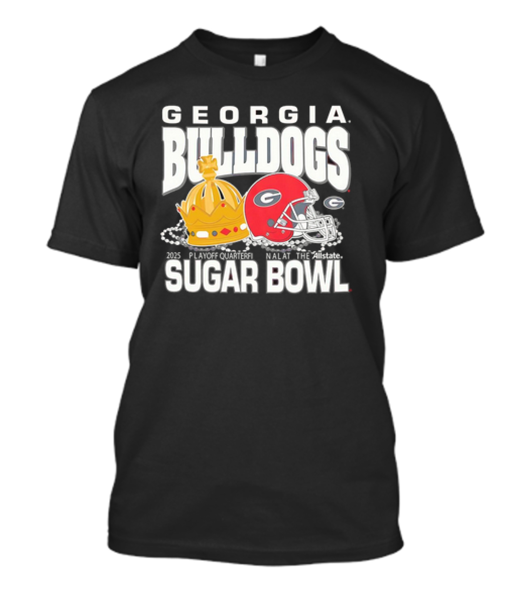 Georgia Bulldogs Playoff Quarterfinal Allstate Sugar Bowl 2025 Crown Helmet T-Shirt