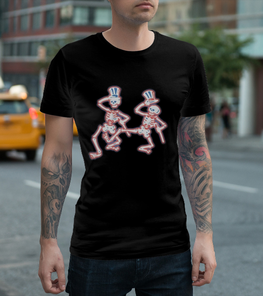 Grateful Dead Top Hat Dancing Skeletons Crewneck T-Shirt