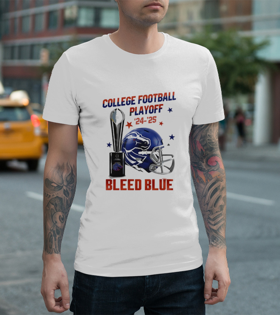 Bleed Blue College Football Playoff '24-'25 Boise State Broncos T-Shirt