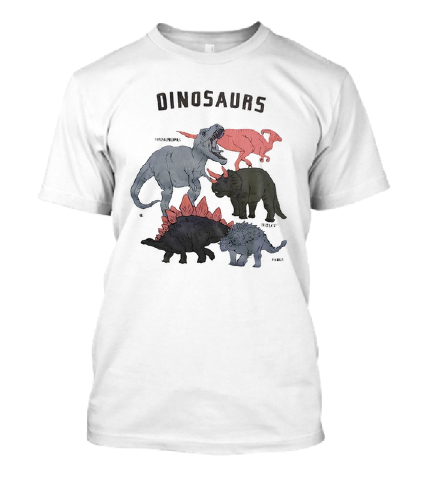 Dinosaurs Parasaurolophus Triceratops Rex Stegosaurus Ankylosaurus T-Shirt