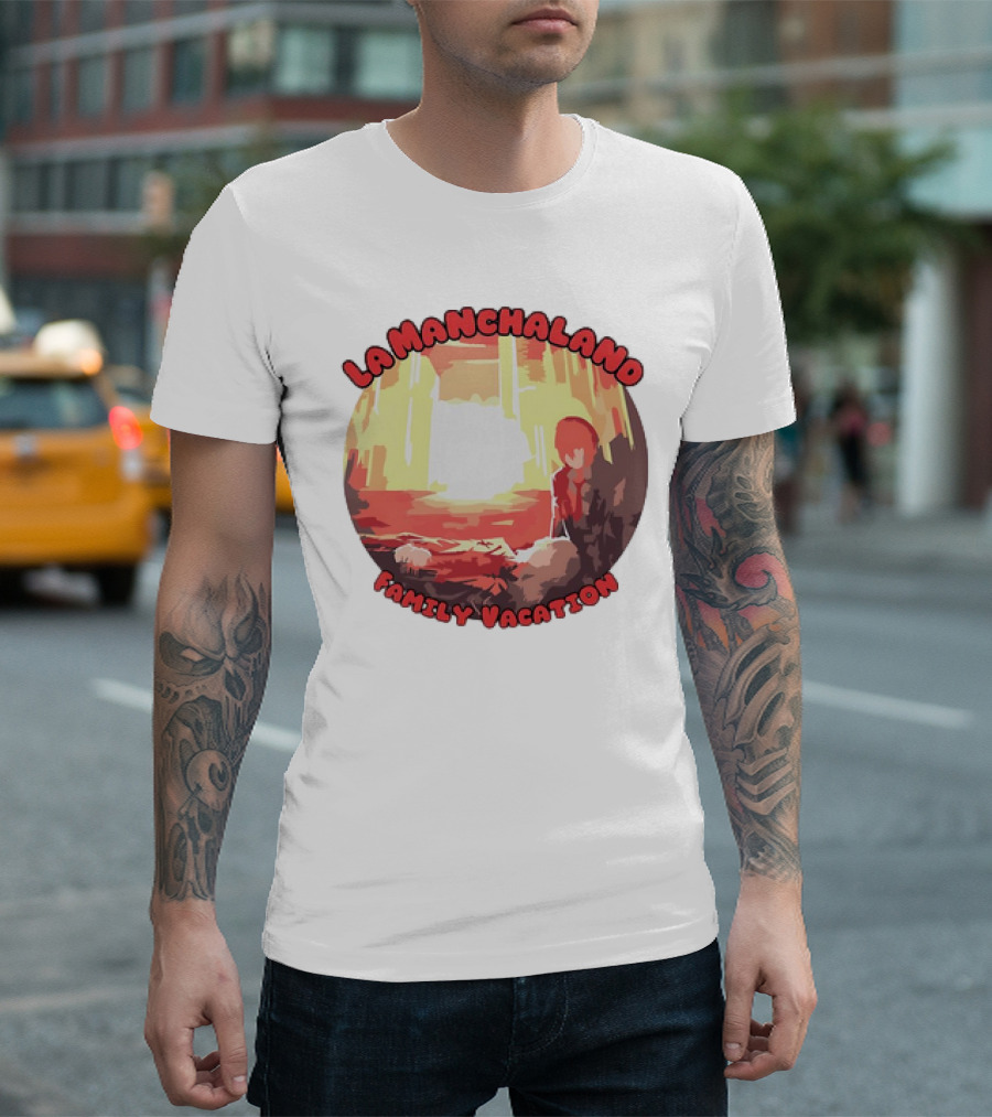 La Manchaland Family Vacation Sci-Fi Adventure Scene T-Shirt