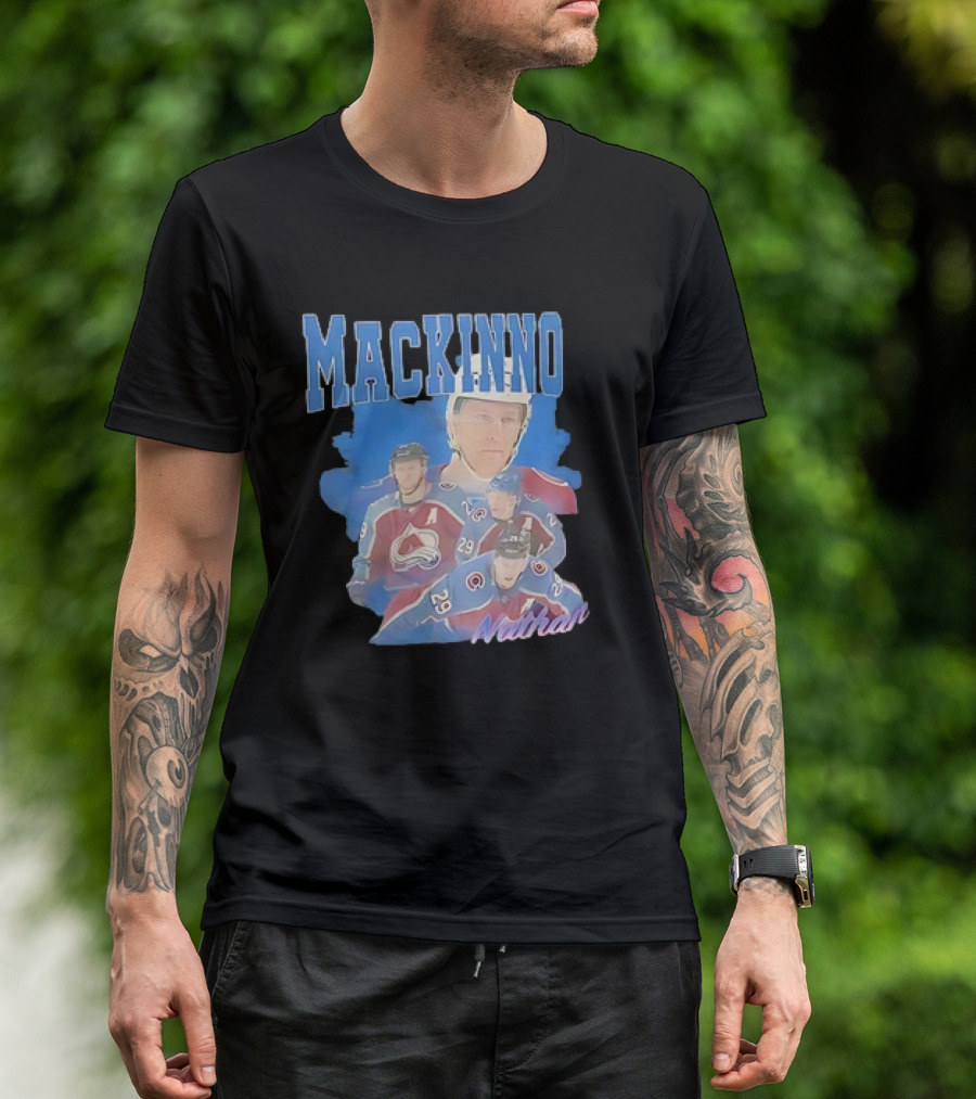 Nathan MacKinnon Colorado Avalanche Hockey Player Collage T-Shirt