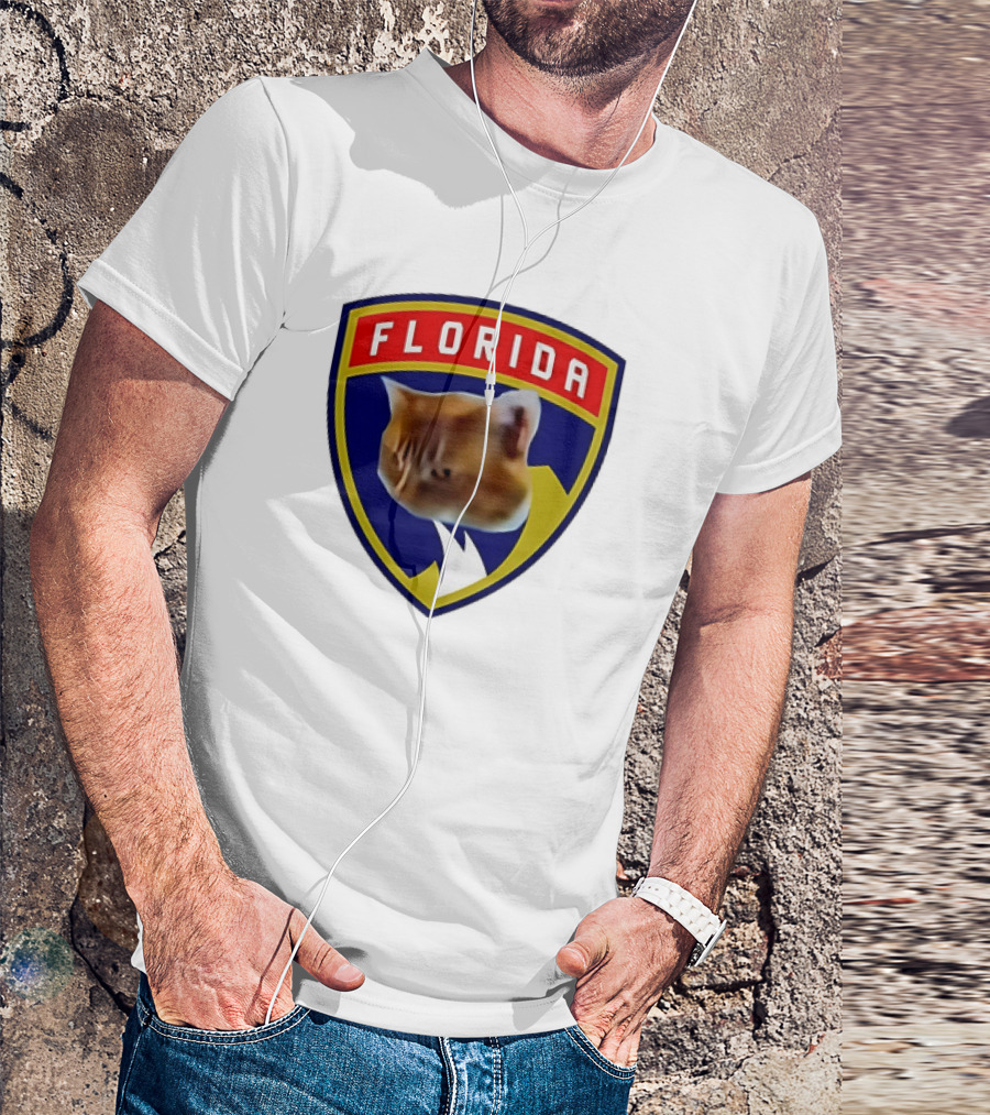 Florida Cat Face Panthers Emblem T-Shirt