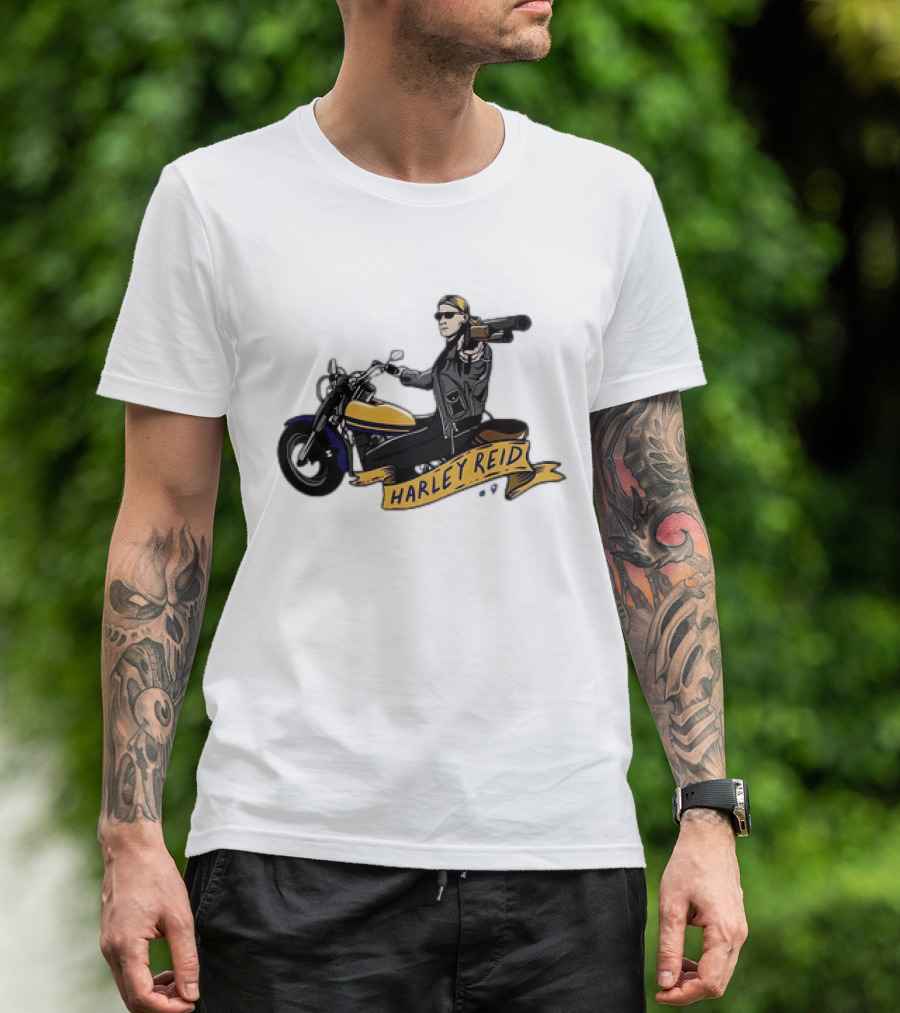 Harley Reid AFL West Coast Eagles Motorcycle Cartoon T-Shirt