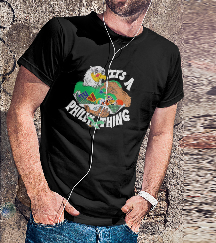 Philadelphia Eagles Christmas It's A Philly Thing With Eagle Holding Giants And Cowboys T-Shirt