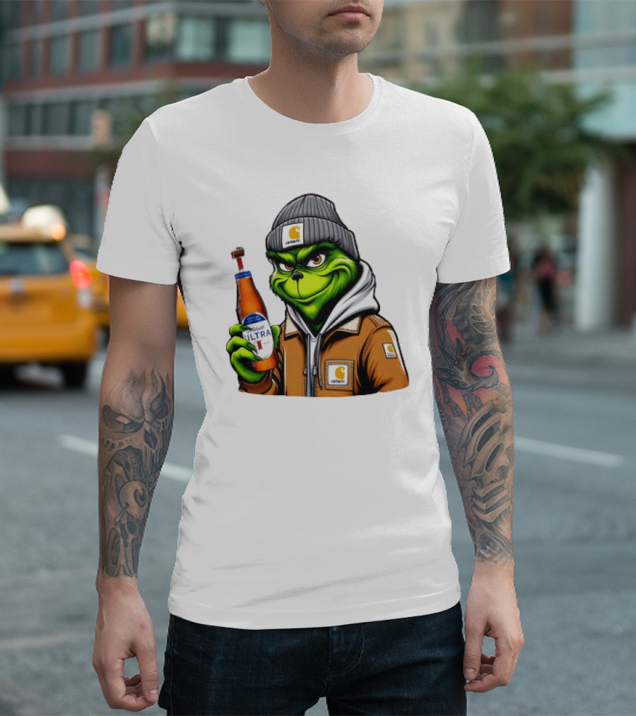 Grinch Michelob Ultra Carhartt Beanie and Jacket T-Shirt