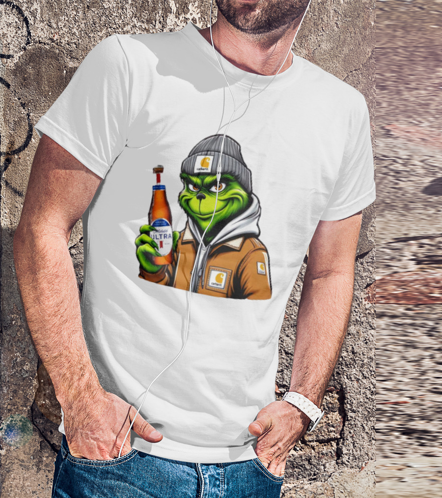 Grinch Michelob Ultra Carhartt Beanie And Jacket T-Shirt