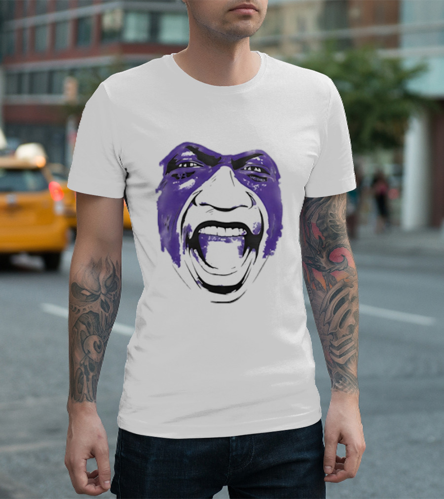 John Randle Minnesota Vikings Face Paint Scream T-Shirt
