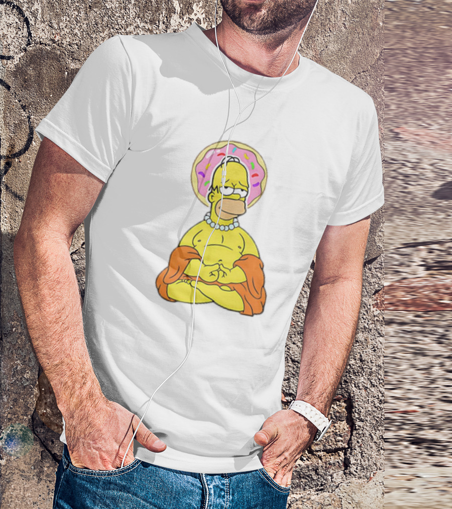 Simpsons Homer Buddha Donut Halo Meditation T-Shirt