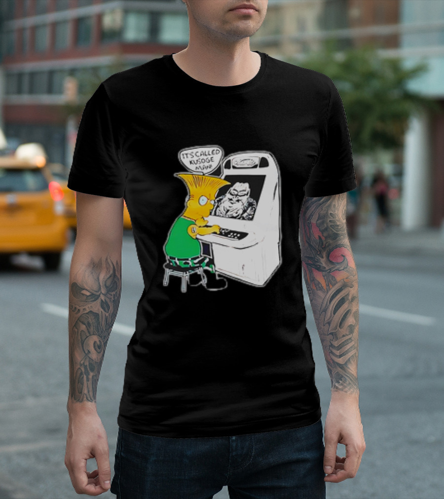 Bart Simpson It's Called Kusoge Man Playing Arcade Game T-Shirt