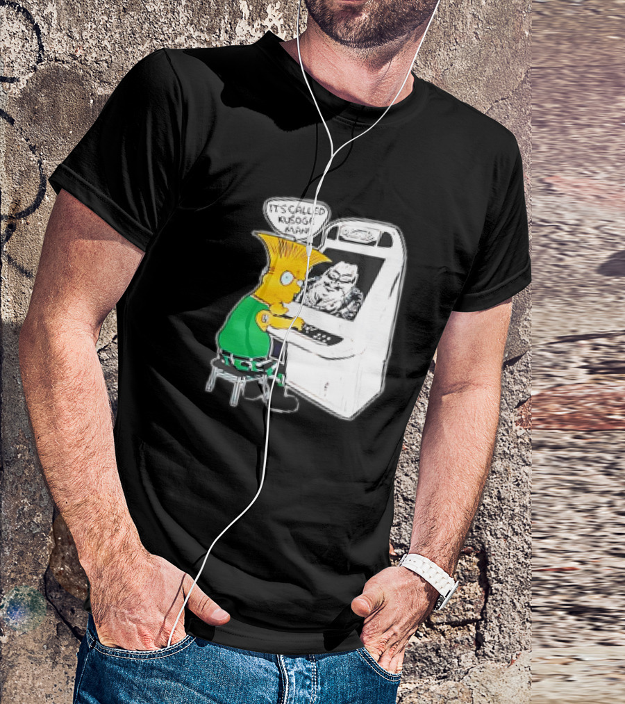 Bart Simpson It's Called Kusoge Man Playing Arcade Game T-Shirt