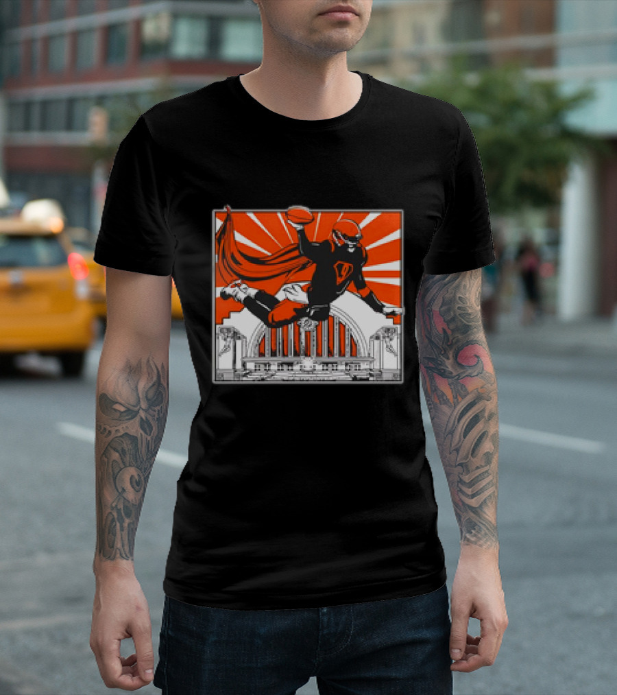 Cincinnati Bengals Superhero Joe Burrow Union Terminal Fan T-Shirt