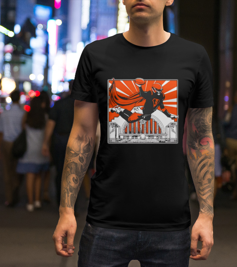 Cincinnati Bengals Superhero Joe Burrow Union Terminal Fan T-Shirt