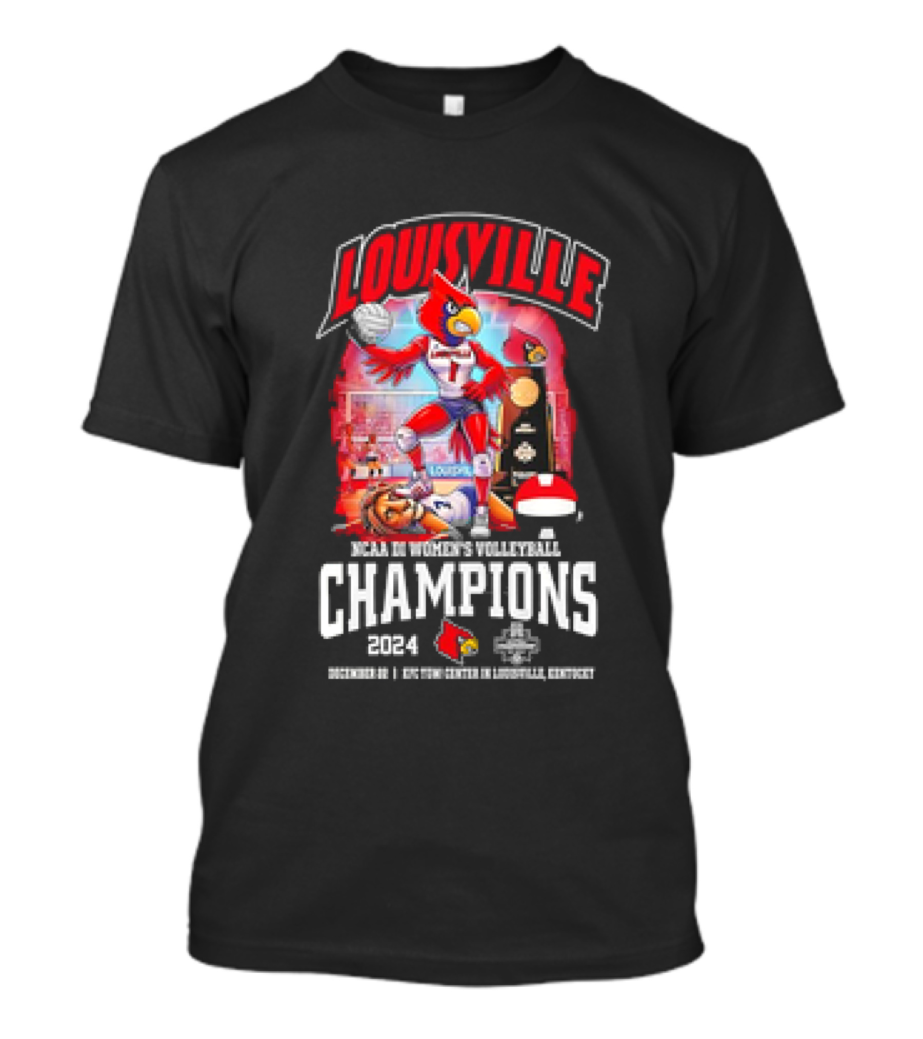 Louisville Volleyball NCAA DI Women’s Volleyball Champions 2024 December 21 KFC Yum Center Louisville Kentucky T-Shirt