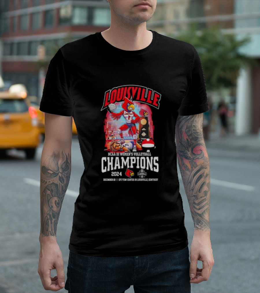 Louisville Volleyball NCAA DI Women’s Volleyball Champions 2024 December 21 KFC Yum Center Louisville Kentucky T-Shirt