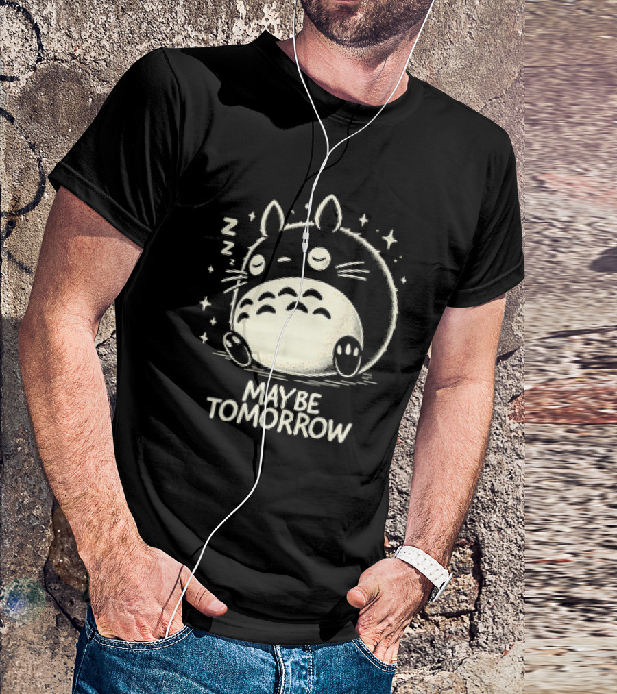 Napping Totoro Maybe Tomorrow Zzz Stars T-Shirt