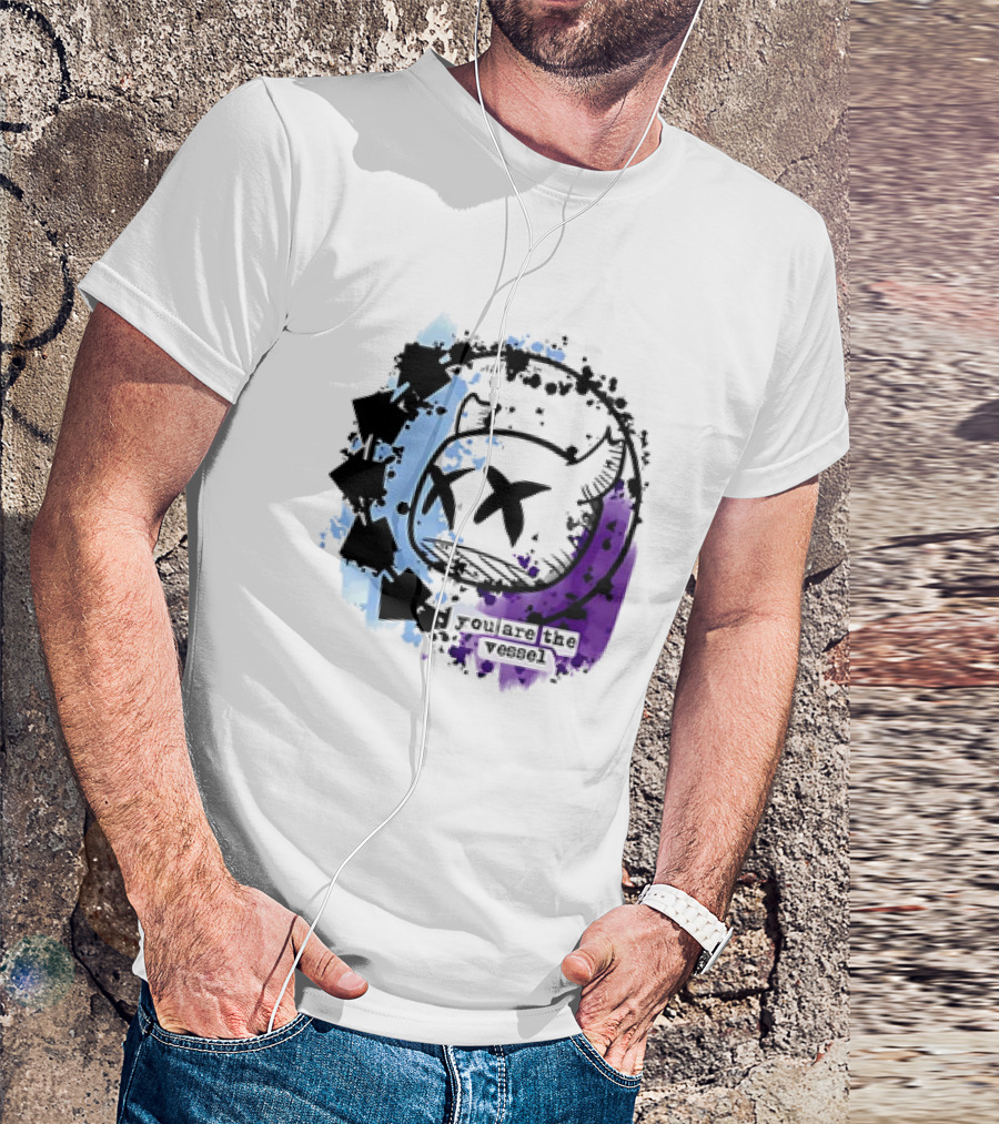 You Are The Vessel Hollow Knight Style Cute Ghost With Splattered Paint Background T-Shirt