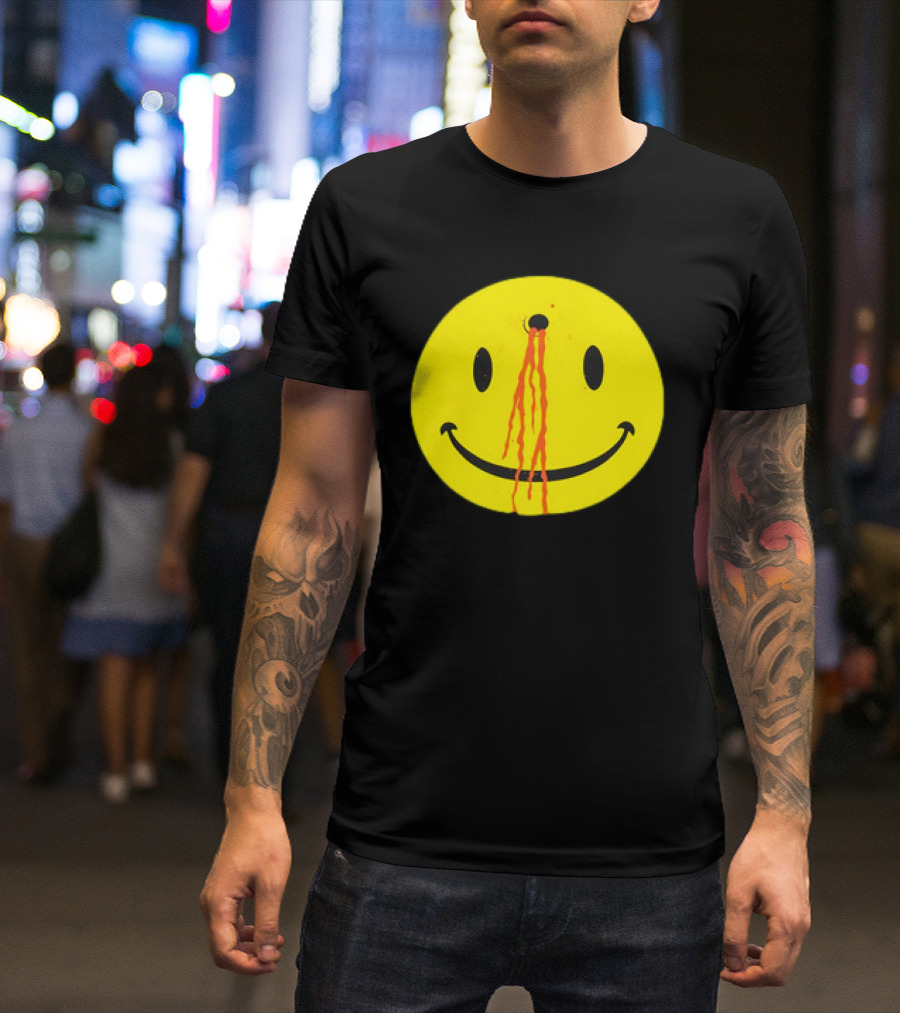 Wild Oats Shot Smiley Face Grunge T-Shirt