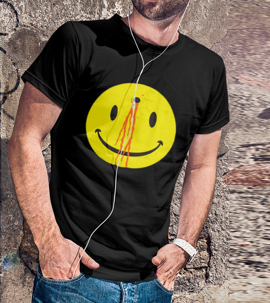 Wild Oats Shot Smiley Face Grunge T-Shirt