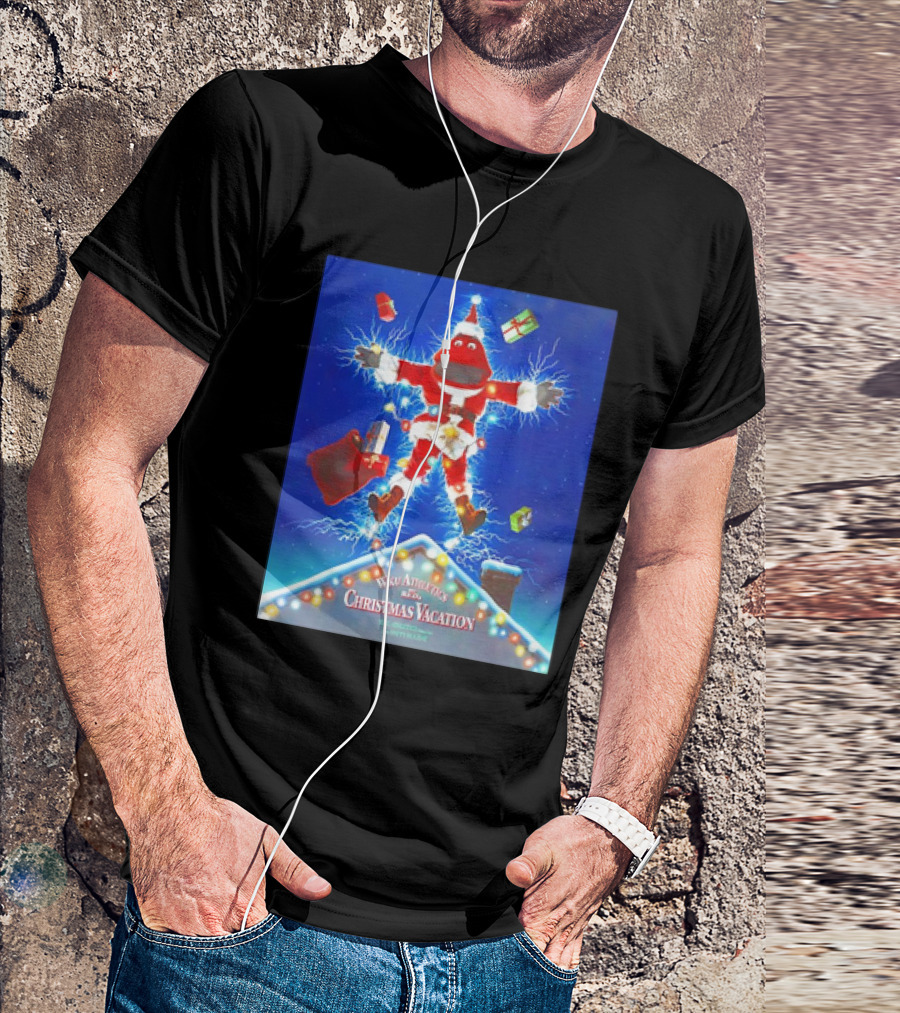 WKU Athletics Christmas Vacation Funny Santa Character On Rooftop With Presents T-Shirt