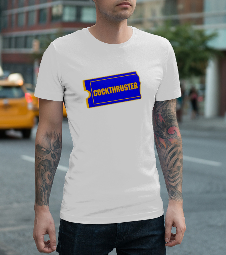 COCKTHRUSTER Blue and Yellow Ticket T-Shirt